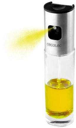 Cecotec Pulvérisateur d'Huile Polka OilSpray 1000 Cecofry. Corps en Verre Résistant et Transparent et Acier Inoxydable 304, Capacité 100 ml, Dose d'Huile Juste, Utilisation Confortable