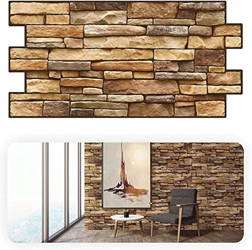 Grace Baltic - Lot de 14 panneaux muraux 3D pour décoration murale intérieure, non collants, fins et élastiques, en PVC, marron (14 pièces / 6,86 m²)