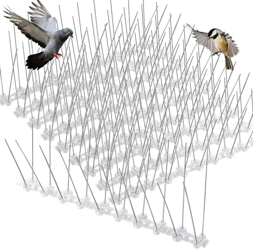 MOGADEE® Taubenabwehr Spikes, Vogelabwehr Spikes Edelstahl, 10 Stück [2,5 Meter], Tierfreundliche Taubenabwehr für Balkon Dach Fenster, Gegen alle Vogelarten und Katzen