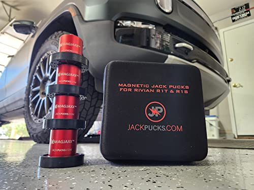 Magnetic Jack Puck Adapter Kit for Rivian R1T & R1S w/Zippered Case - (Red)