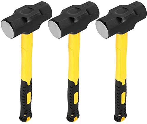 TAICHEUT 3 Pack 3 lbs Sledge Hammer, 14 Inch Drilling Hammer with Steel Head and Plastic Handle Crack Hammer for Wood, Home Construction, Landscaping Work and DIY Project