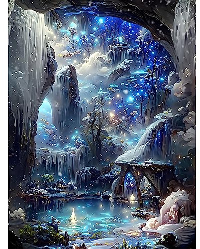 DPHERO DIY Wunderland Diamant Painting Bilder für Erwachsene Kinder,5D See Diamond Painting Set,DIY Strass Bilder Traumland Diamant Kunst Kits,Runde Steine Diamant Painting Zuhause Dekor 30x40cm