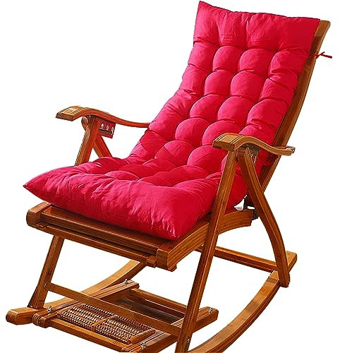 RUYICZB Hochlehner Sitzauflagen, Sonnenliege Auflage Mit Krawatten Liegestuhl Stuhlkissen, Für Gartenmöbel Hochlehner Polsterauflage Hochlehner Auflagen Wohnzimmer Balkon 125 * 48Cm,Rot