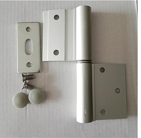 MuziZy Cloison porte de bureau en bois charnière en alliage d'aluminium cadre pliant porte charnière amovible mobile (Color : Grey)