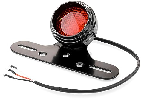 Shkalacar Motorcykel bakljus, bakljus med registreringsskylthållare integrerad löparlampa universell