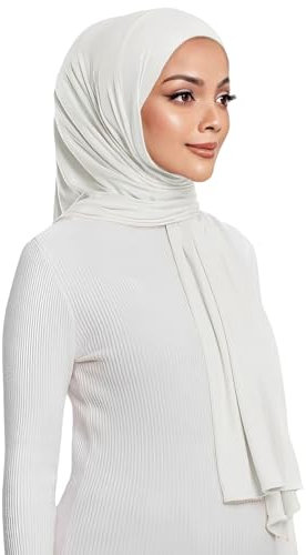 Lina & Lily Damen Instant Hijab Kopftuch Ready-To-Wear Modal Jersey (Weiß)