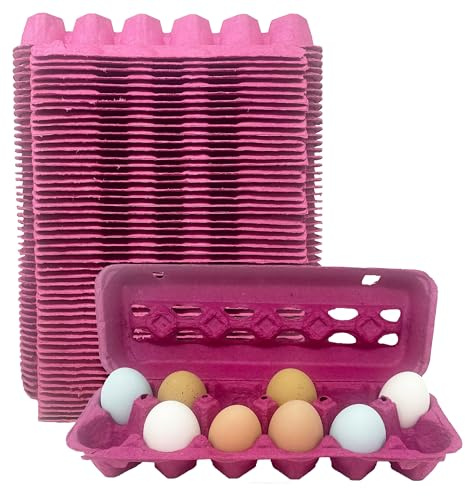 Pink Paper Pulp Egg Cartons - 50 Pack