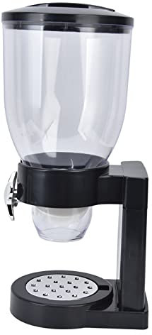 Glomora Dispensador de cereales, contenedor dispensador de almacenamiento de arroz transparente de 17,5 oz con base de goma antideslizante para cereales, frutas secas