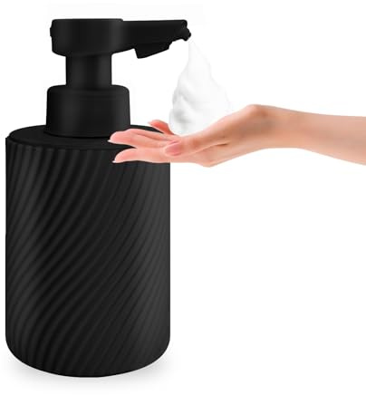 Mamiddle Dispenser Sapone Automatico con Sensore a Infrarossi, Ricaricabile USB-C, Impermeabile IPX5 con Design Antigoccia per Cucina e Bagno (Tipo di schiuma - ABS nero)