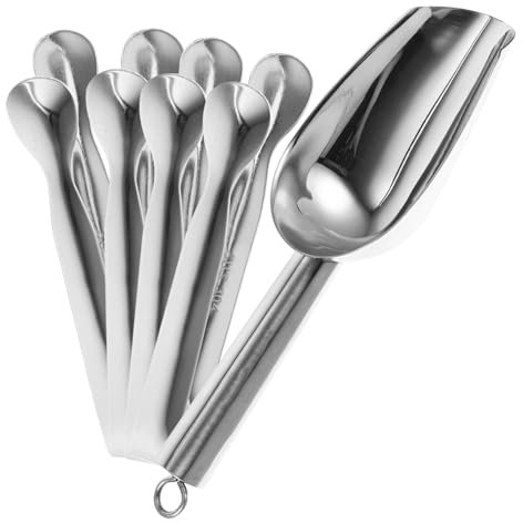 Alipis Set 6 in 1 Di Paletta Per Ghiaccio E Pinze in Acciaio Inossidabile Paletta Per Alimenti E Paletta Per Cereali Argento - Utensile Da Cucina Con Impugnatura Comoda