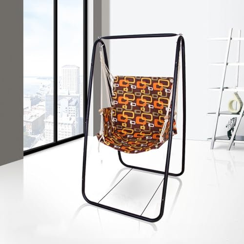 blodfune Coated Steel Hammock Stand Only, Swing Set- A-Shaped Design for Stability, Aldult Swings for Garden Supports up to 100KG, Compact Size for Sensory Swing Indoor and Outdoor Use Black