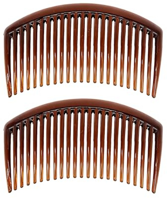 Set med 2 deorativa hårkammar, 23 tänder, plastkam, daglig användning, idealisk för flera frisyrer, för kvinnor i många åldrar