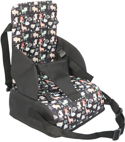 Elevador Para Silla De Comedor Para Niños Pequeños: Acolchado De Espuma Gruesa, Cojín Portátil Con Cinturones De Seguridad Seguros, Diseño De Tela Lavable | Cojín De Asiento Elevado Para Mesa