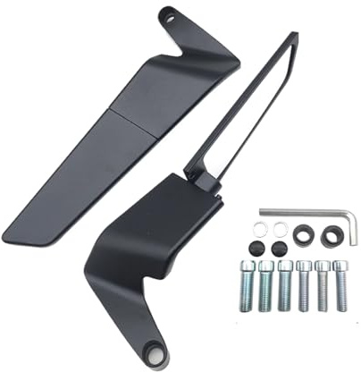 Specchietti Moto Manubrio,Rotabile E Regolabile Specchietti Moto Pieghevoli Adatto Per E Scooter, Design Aerodinamico In Alluminio, Compatibile Con Scooter E Naked Bike (nero, un paio)