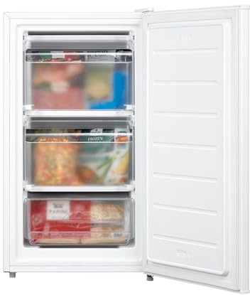 COMFEE RCU60WH3EU(E) 60L Gefrierschrank mit Inverter-Kompressor, D-Energieeffizienz Gefrierschrank klein 125kWh/Jahr, 24‑h‑Schnellgefrierung 6kg, Leise 35 dB, 3 Fächer, 4-Sterne-Gefrierleistung