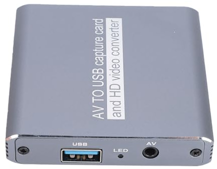 XUMIUZIY AV Till Digital-omvandlare, USB 3.0 Video Card för VHS VCR DVD-videokamera, med Real Time HD Multimedia Preview och USB C-adapter, för OBS Retro Gaming