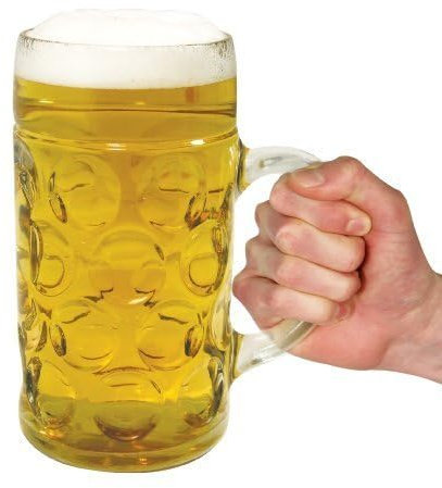 Gentlemens Club- Gentlemen's Club chope bière géante en Verre, PP0804TX, Claire, 1 Unité (Lot de 1) avec Poignée