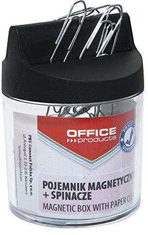 OFFICE PRODUCTS 18184421-99 Klammernspender Magnetischer Briefklammerspender rund mit Briefklammern, transparent
