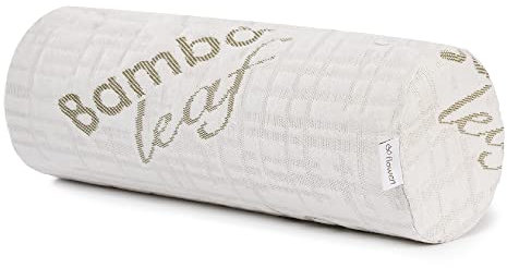Flowen Nackenrolle mit Bezug Bamboo 40x15 cm Kissenrolle aus Memory Foam Multifunktionales Nackenkissen Rollen Kissen zum Schlafen im Liegen und zur Unterstützung von Rücken und Beinen Bett und Sofa