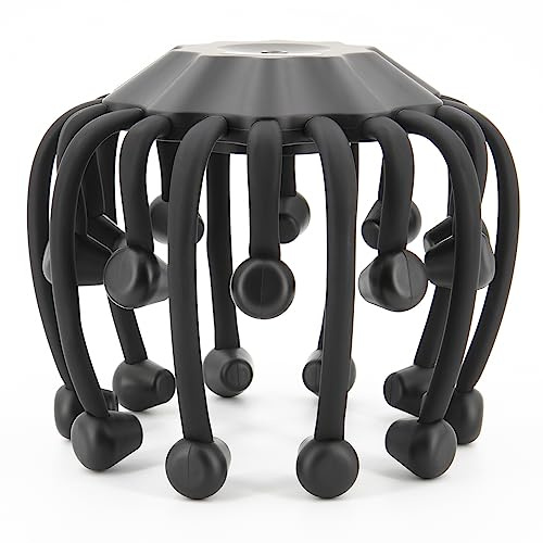 JIEJUNJIE Electric Scalp Massager - Octopus Head Massager Stress Relax, 20 Claw Multi-Configuration Array Vibrating Nodes, 5 Modes, Bluetooth Music, Hair Scalp Relaxation, Fatigue Relief