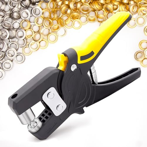 Luriseminger Occhielli per Teloni con 1000 Occhiello, Professionali Occhiellatrice Pinze Bloccato, Occhielli per Teloni Multifunzione, Occhiellatrice per Teloni per Pelle Telone Cartone PVC Tessuto