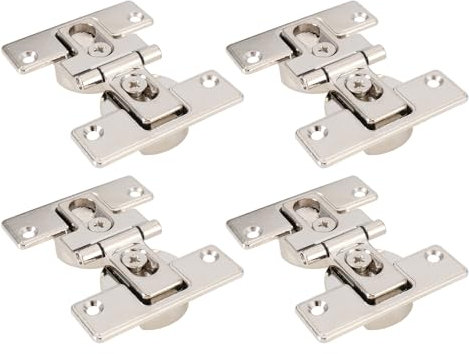 Be In Your Mind Bisagra de Panel de Puerta Doble Plegable para Puerta de Gabinete de 4 Piezas Soporte de Bisagra de 180 Grados Cubierta Abatible para Puerta de Gabinete de 65 X 50 X 21 Mm
