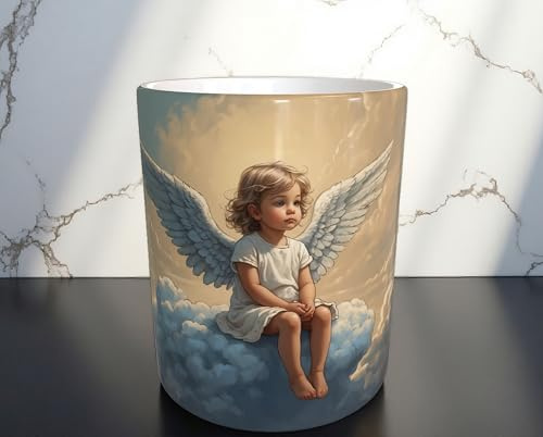 Wunderschöner Tassendruck Der träumende Engel Personalisierbar Tasse Becher Druck Mug Geschenk Engel Wolken Liebe Erinnerung Frieden Reinheit Flügel kindlich Himmel Hoffnung