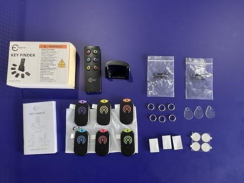Esky Ultra Slim Key Finder, Remote Finders Locator with 80dB Sound and 6 Receivers, Wallet Tracker and Item Locators Beeper Tags for Finding Key, TV Remote, Wallet, Pets and Phone, Batteries Included