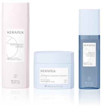 Kerasilk Reparatur-Pflegeroutine mit Shampoo, Haarmaske & Reparaturspray, Für geschädigtes und trockenes Haar, Gegen Haarbruch