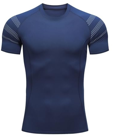Maglia a Compressione Uomo, Maglia Termica Running Uomo, Unisex Intimo Termico Magliette Uomo Manica Corta Traspirante Abbigliamento Termico Senza Cuciture per Ciclismo Corsa Jogging Fitness