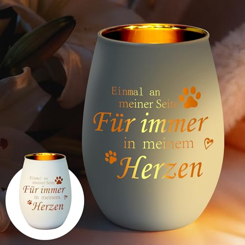 Begravningsljus med gravyr, sorgpresent till djurägare, djurminnesmärke ljushållare som tröst present till djurägare, sorgsdekoration, lykta och gravljus för hundar och katter