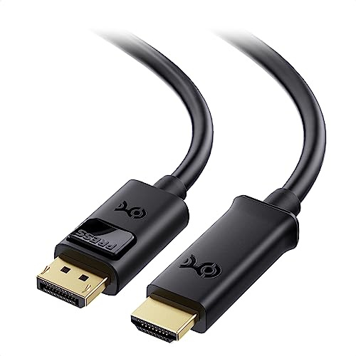 Cable Matters Unidirectional DisplayPort to HDMI Cable - 6ft, Gold-Plated DP to HDMI Cable, Display Port to HDTV/Monitor/Projector Conversion Cord