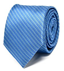 Sweet Leaf Cravate Homme à rayures Bleu - 100% Soie