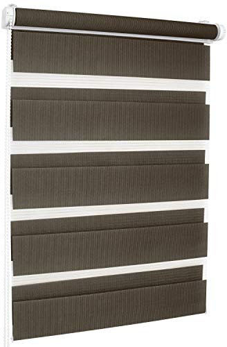 ROLLMAXXX Duo-rollo Doppelrollo Klemmfix ohne Bohren (120 x 150 cm, Braun)