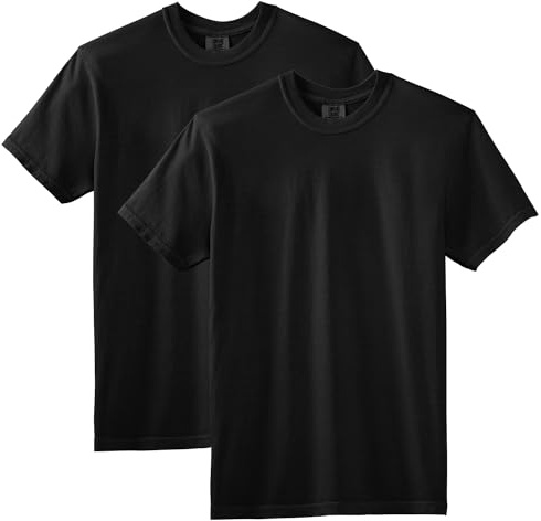 Comfort Colors Adult Short Sleeve Tee, Style G1717, Black (2-pack), XX-Large
