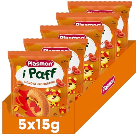 Plasmon Paff Carota e Pomodoro 15g (5 Pezzi)
