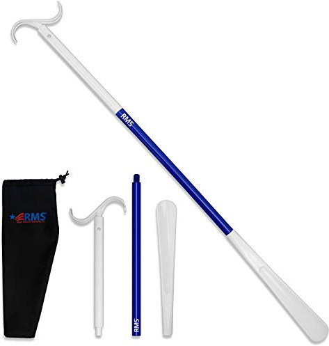 RMS 35.5 Inch Extra Long Dressing Stick Aid for Shoes, Socks, Shirts and Pants - Sock Removal and Long Shoe Horn with Travel Bag