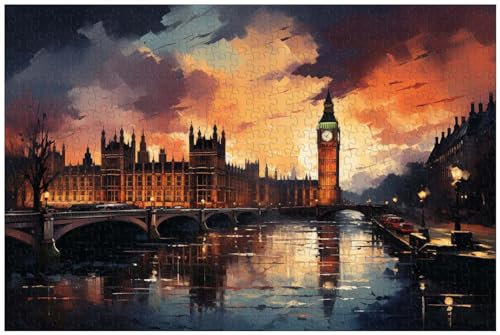 1000 piece wooden jigsaw puzzles, for adult, Big Ben and Palace of Westminster, London (C ; 1000)