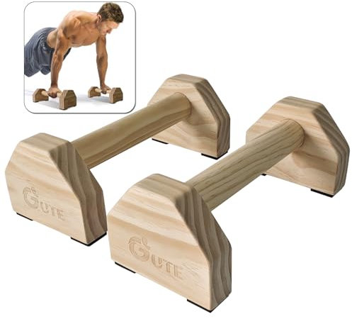 Liegestützgriffe Holz,2 Stück Gelenksschonende Rutschfeste Calisthenics Parallettes,30cm Handpumpen,Holz Handstand Griffe,Push Up Bars für Gymnastik,Home Fitness,Muskeltraining und Krafttraining