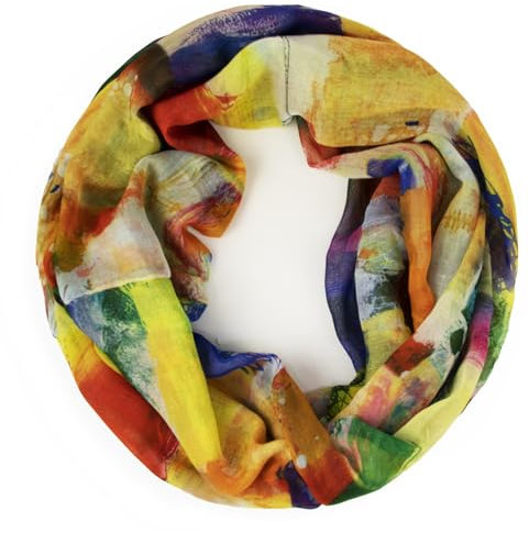 Glamexx24 Loop Schlauchschal für Damen, Farbverlauf Sommer Loop Rundschal Leichter Verlauf Regenbogen Sommerlicher Schal