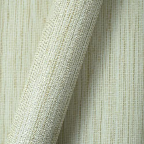 Umtiti Papel tapiz de tela de pasto beige, autoadhesivo, impermeable, para decoración del hogar y la oficina, 17.3 x 393.3 pulgadas