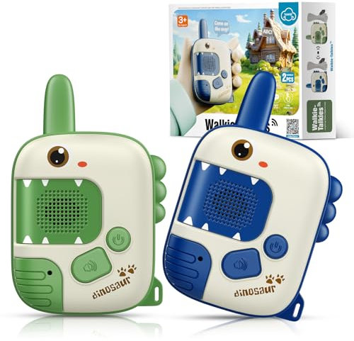 Walkie Talkies für Kinder, Spielzeug ab 3 4 5 6 7 Jahren Junge Geschenk Junge 3-9 Jahre Woki Toki Kinderspielzeug 3-8 Jahre Outdoor Spiele für Kinder Camping Geschenk Junge Dinasauri Spielzeug