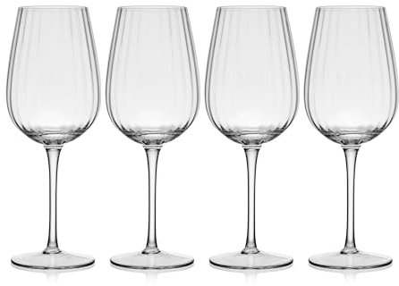 Mikasa Optic Set of 4 White Wine Glasses, 15 Ounce