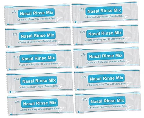 GOOHOCHY 40 Piezas Caja De Sobres De Sal Para Enjuague Nasal Mezcla Fisiológica Sin Polvo Fino Rápida Disolución Limpiador Nasal Suave Para Adultos y Niño Niña Cuidado Diario