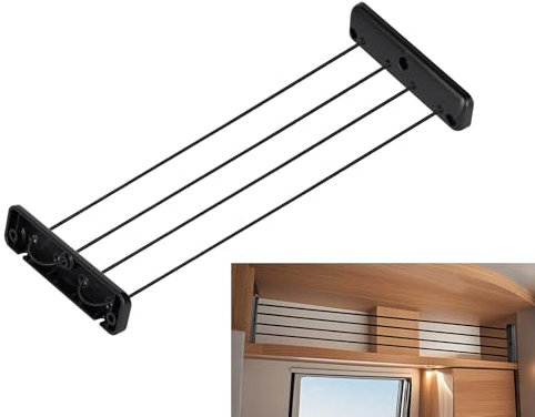 Camper Cabinet Cargo Net - Adjustable Elastic Prevent Luggage Falling Baffle, Van Storage and Truck Organiser Storage Net, Motorhome Cabinet Storage Solutions for Caravan Campervan Van Accessories