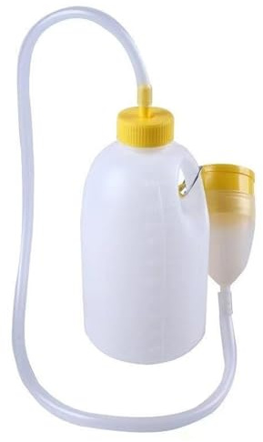 SXTYYH Urinflaskor Urinal for Män for Seniorer, Kissflaska Med Lock Och Tratt Unisex Urinaler Bärbar Urinella Bil äldre Inkontinens Kisskanna(Tube length 90cm)