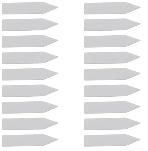KHIronHive Lot de 100 étiquettes de plantes en plastique blanc 5 x 1 cm, imperméables et réutilisables, pour plantes, herbes, fleurs, légumes, extérieur et intérieur