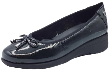 Cinzia Soft IV8920546G Black Ballerine Confort per Donna in Pelle Verniciata Zeppa Bassa (Taglia 39)