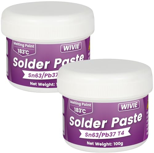 Sn63/Pb37 Solder Paste, T4 Particle, 183°C Melting Point for Electronics PCB, BGA, Electronics Welding (200G)