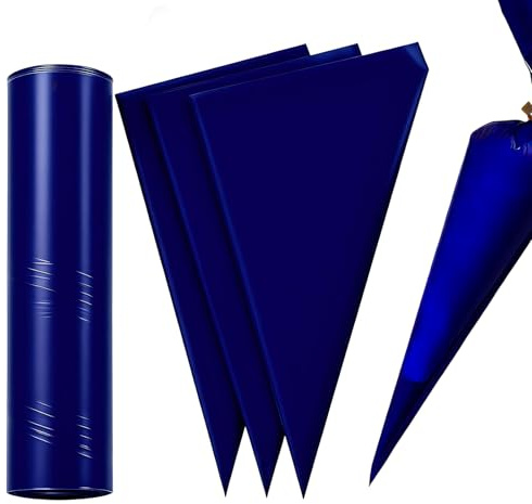 HX-pyahgtv Professional 50 Pcs Piping Bags, Tear-Proof Icing Bags, Pastry Bags Extra Large Thicken Blue for Cake Decorating, Cookies, Cupcakes, Dessert and Pastry Easy to Grip